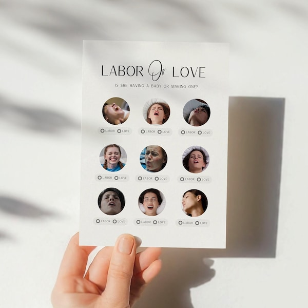 Love or Labor Baby Shower Game - Etsy