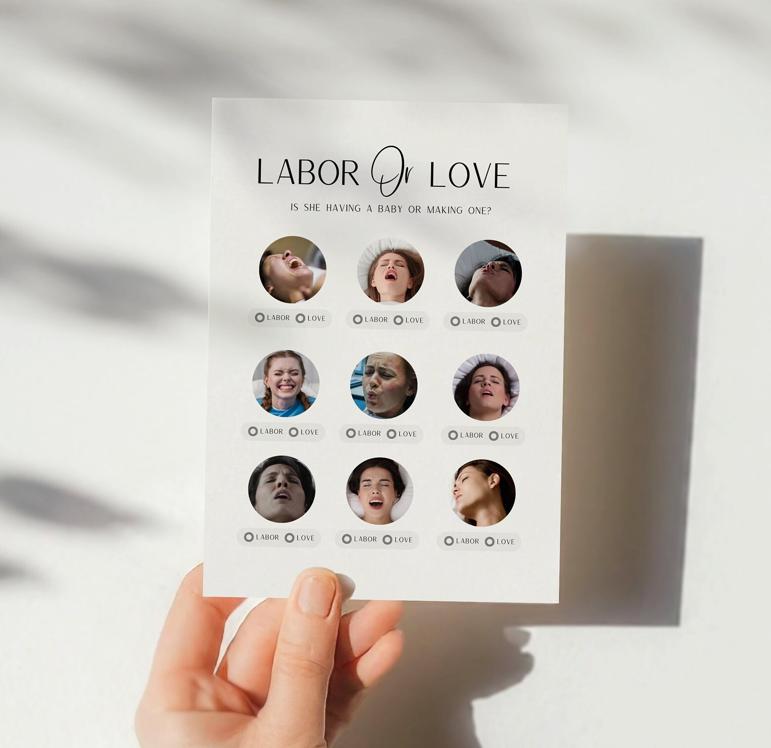 Labor Or Love Game Editable Baby Shower Game Editable Game Minimalist Baby Shower Fun Baby Shower Game Funny Baby Shower This or That Game