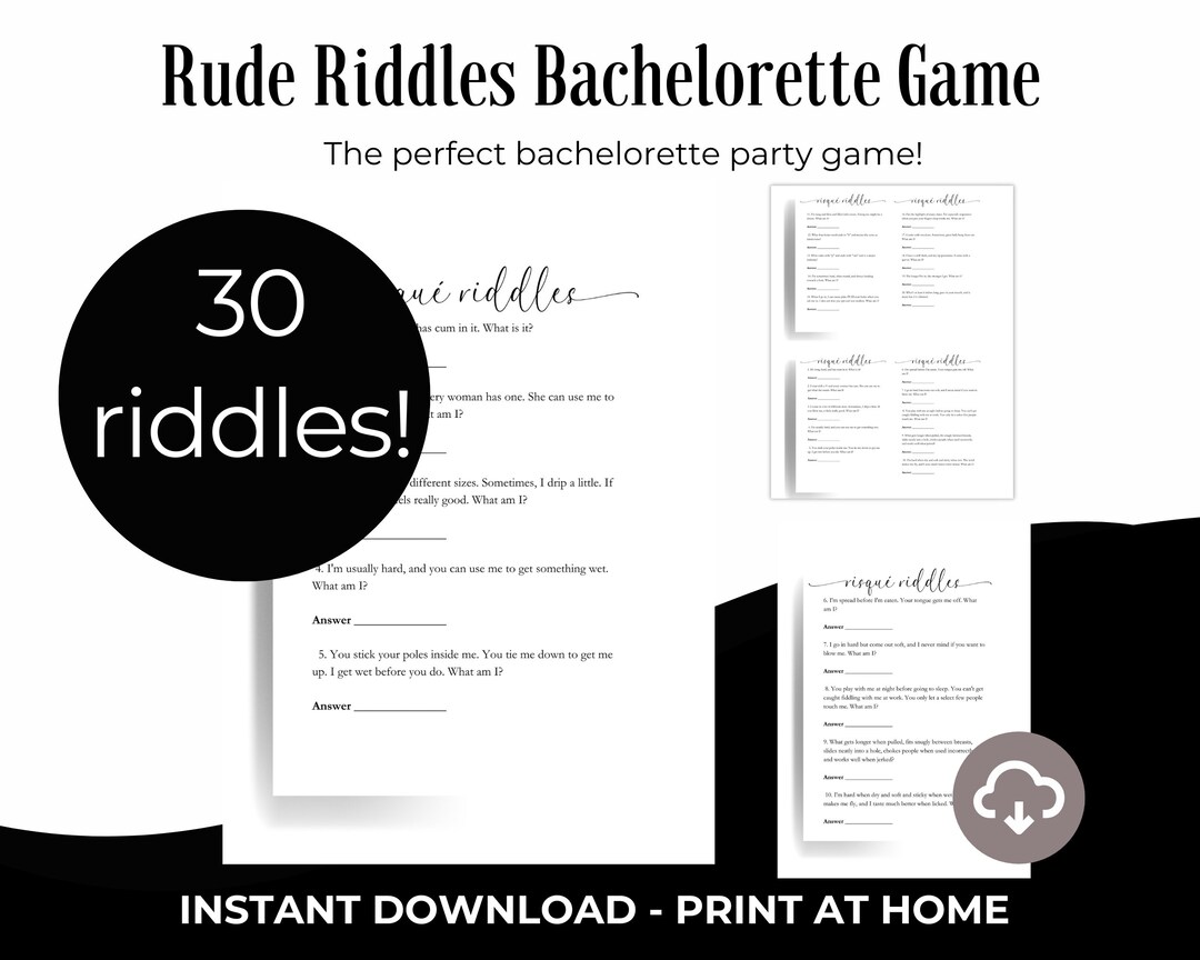 Bachelorette Riddles Printable Riddles Bridal Shower Games Hen Etsy