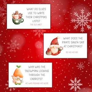 Cartes de l'Avent Noël avec compte à rebours et blagues Jeux de mots de Noël Cartes de Noël avec calendrier de l'Avent Cartes de Noël avec blagues quotidiennes Noël imprimable image 8