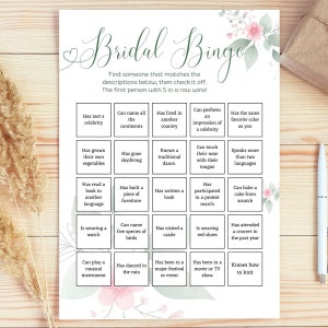 Bridal Shower Bingo Printable - Hen Party Games