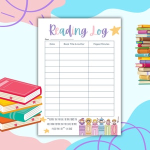 Reading Log Book Tracker For Kids Reading Log PNG Reading Chart Printable Kids Reading Log School Reading Log Reading Log For Kids