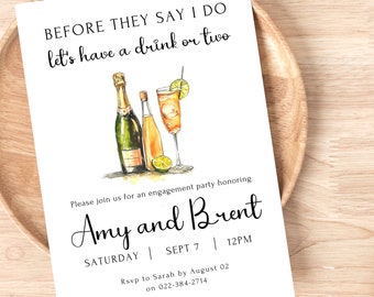 Engagement Party Invitation Template Editable Engagement Party Invite Wedding Shower Invite Before They Say I do Canva Template