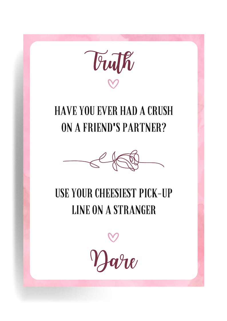 Truth or Dare Truth or Dare Printable Bachelorette Game Bachelorette ...