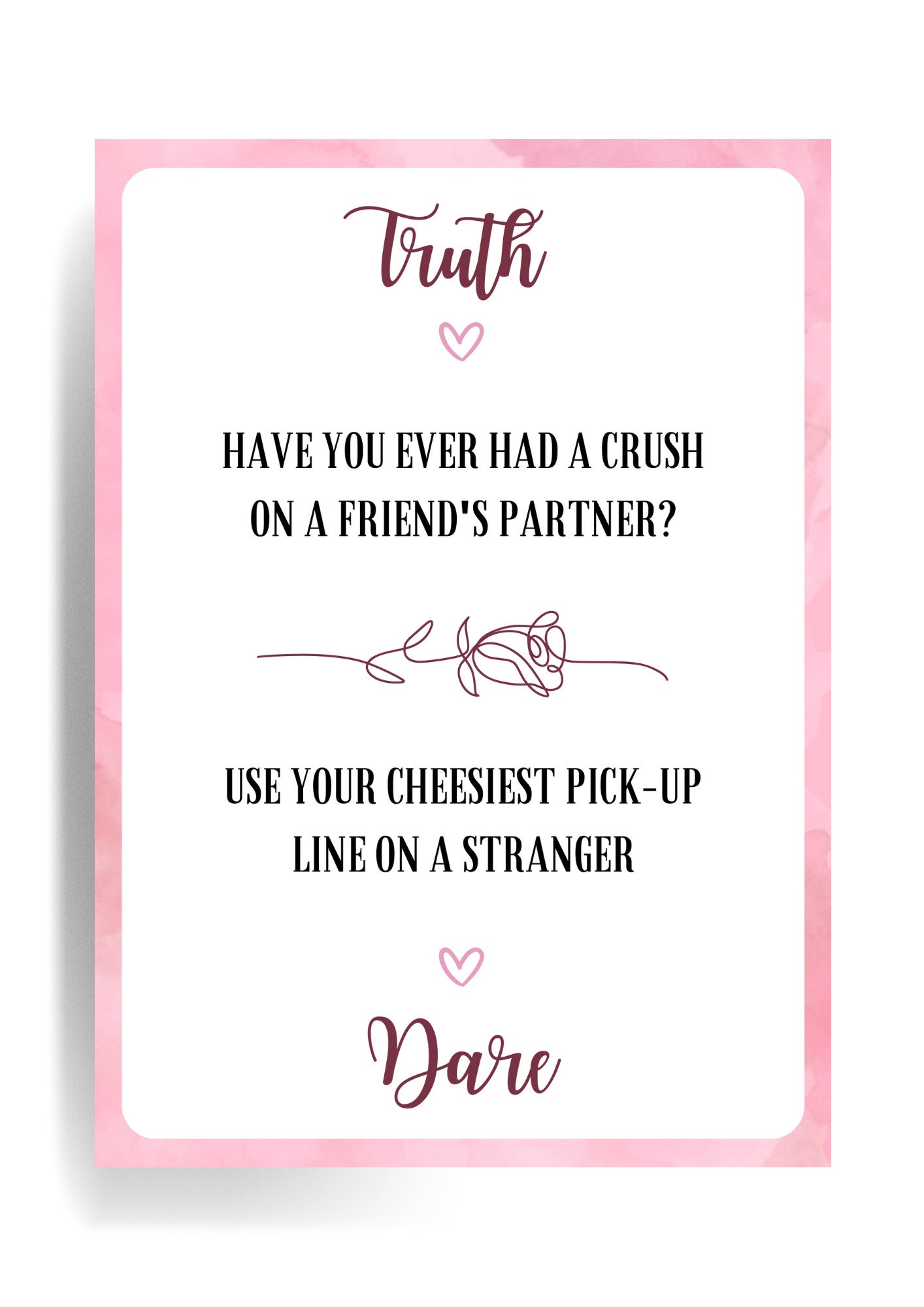 Truth or Dare Truth or Dare Printable Bachelorette Game Bachelorette ...