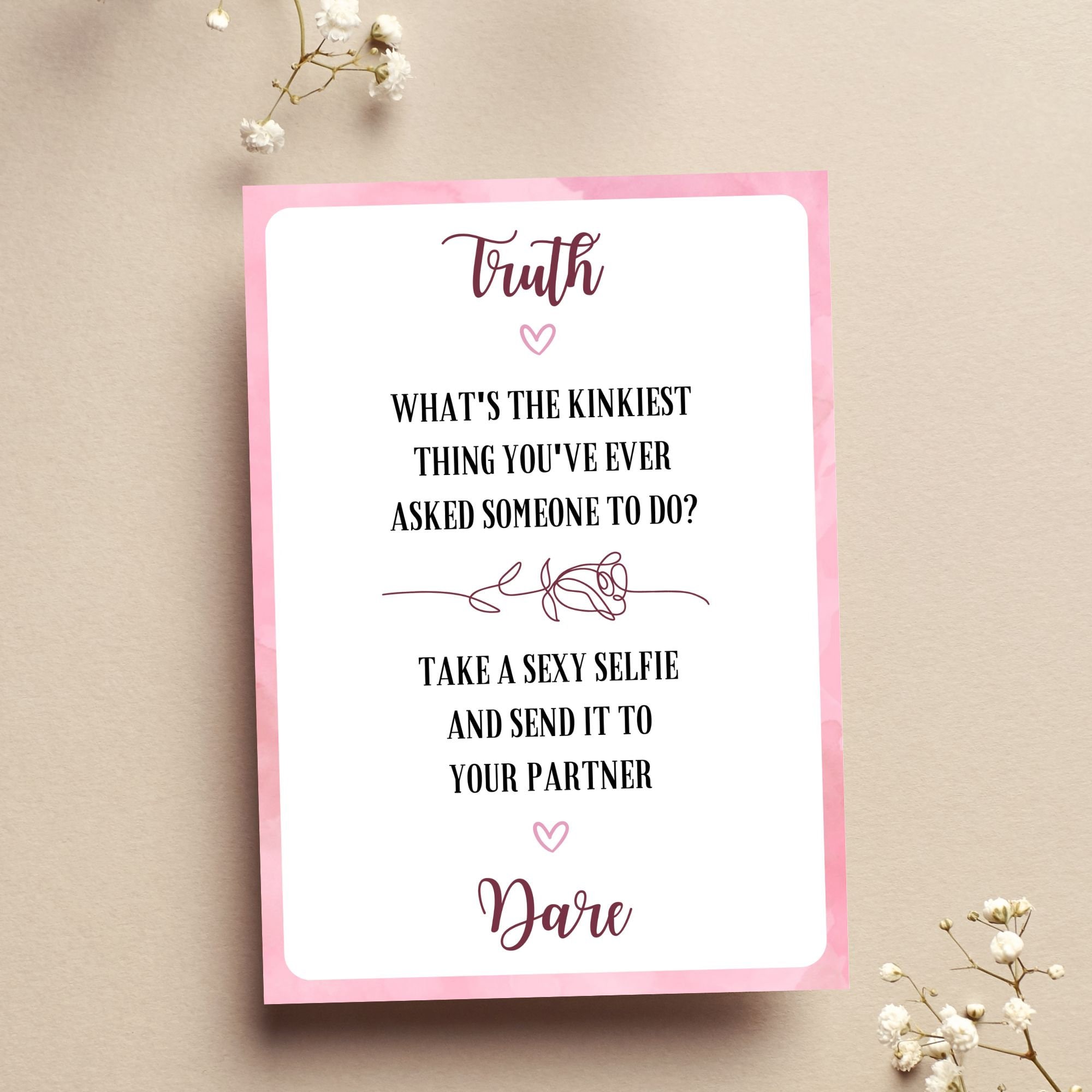 Truth or Dare Truth or Dare Printable Bachelorette Game Bachelorette ...