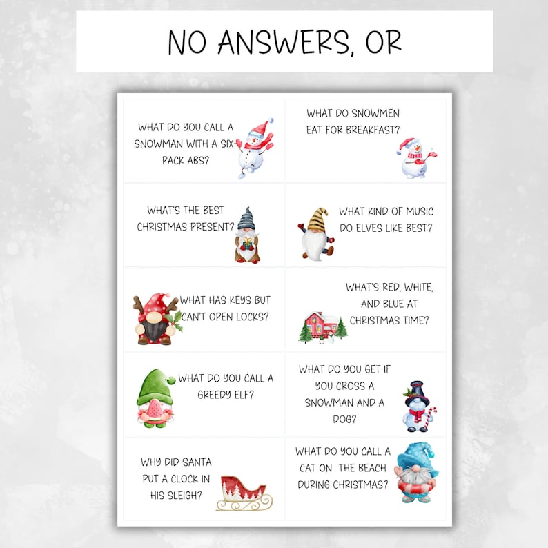 Cartes de l'Avent Noël avec compte à rebours et blagues Jeux de mots de Noël Cartes de Noël avec calendrier de l'Avent Cartes de Noël avec blagues quotidiennes Noël imprimable image 3