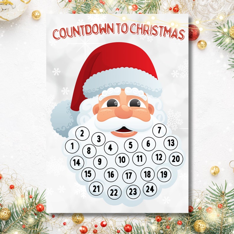 Christmas Countdown Christmas Countdown Calendar Printable Christmas ...