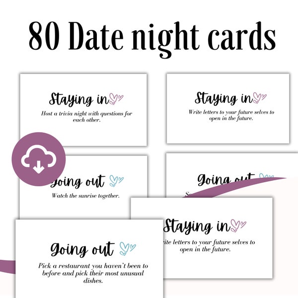 Date Cards Date Night Ideas Printable Date Night Cards Paper Anniversary Gift Printable Anniversary Gift Games For Couple Date Idea At Home