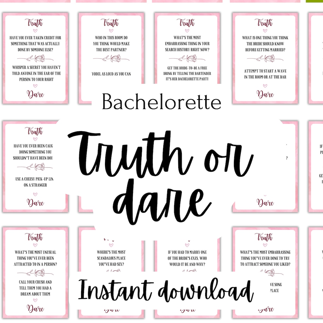 Truth or Dare Bachelorette Truth or Dare Cards Hens Party Game Hen ...