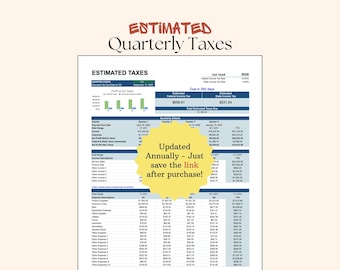 Plantilla de estimación de impuestos trimestrales: Pérdidas y ganancias, federales y estatales (Excel y Hojas de cálculo de Google)
