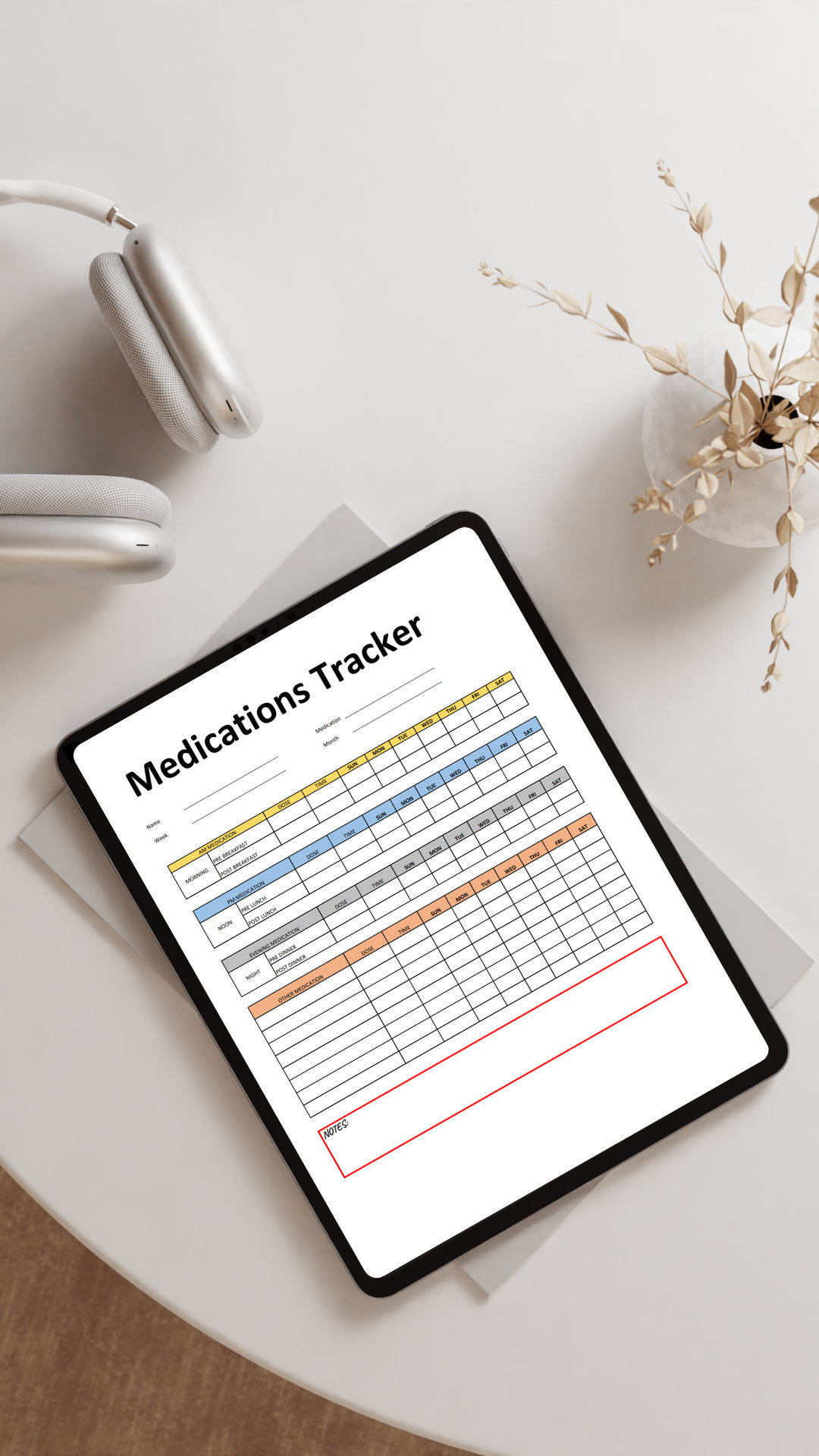 Editable Medication Tracker: Medicine Chart & Supplement Log (fillable ...