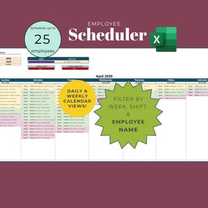 Employee Scheduler: Weekly Staff Schedule Template (Excel)