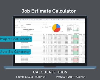 Construction Estimate Calculator: Bid Generator Spreadsheet