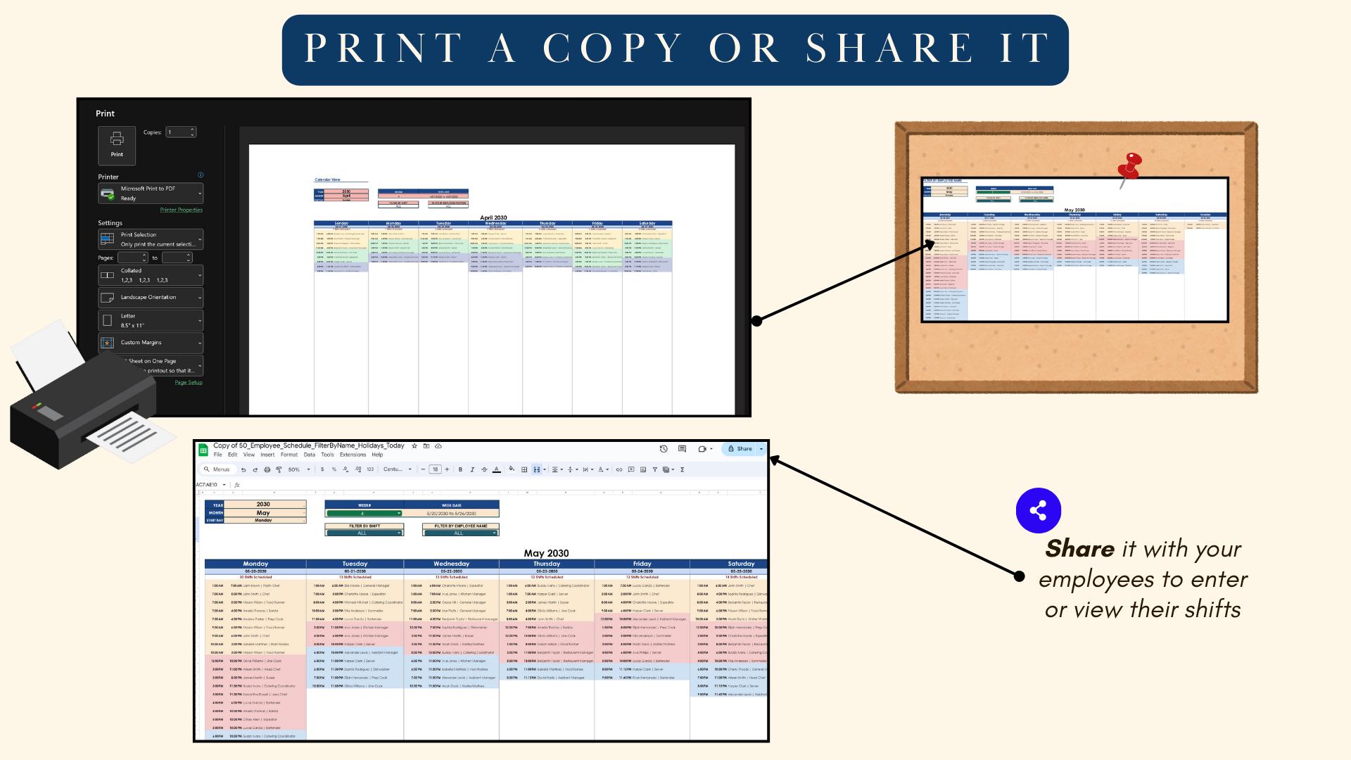 Employee Scheduling Tool: Staff Shift Tracker (excel) - Etsy