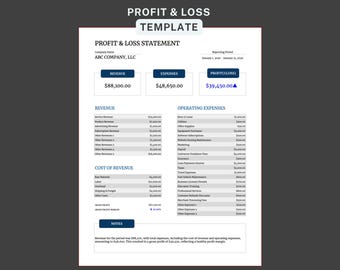 Profit and Loss Statement Template: Small Business (Google Sheets & Excel)
