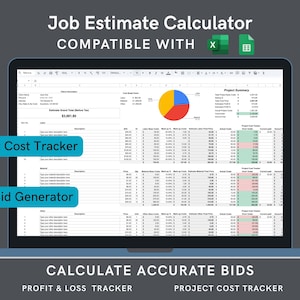 Construction Estimate Calculator, Job Estimate Calculator, Bid Generator, Estimate Spreadsheet and project cost management, Quote Calculator