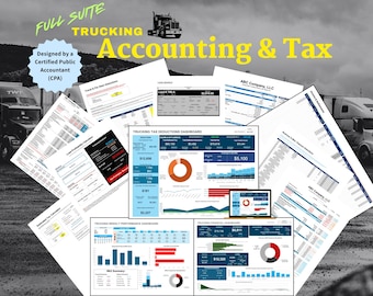 Trucking Business Accounting and Tax Tracker: All-in-One Bookkeeping, Profit & Loss, Tax Management for Owner-Operators