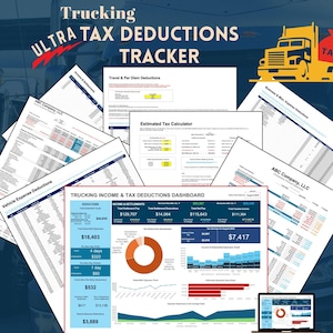 Trucking Tax Deductions Tracker Spreadsheet for Owner-Operators and Truck Drivers, Trucker Tax Accounting