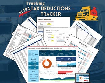 Trucking Tax Deductions Tracker Spreadsheet for Owner-Operators and Truck Drivers, Trucker Tax Accounting