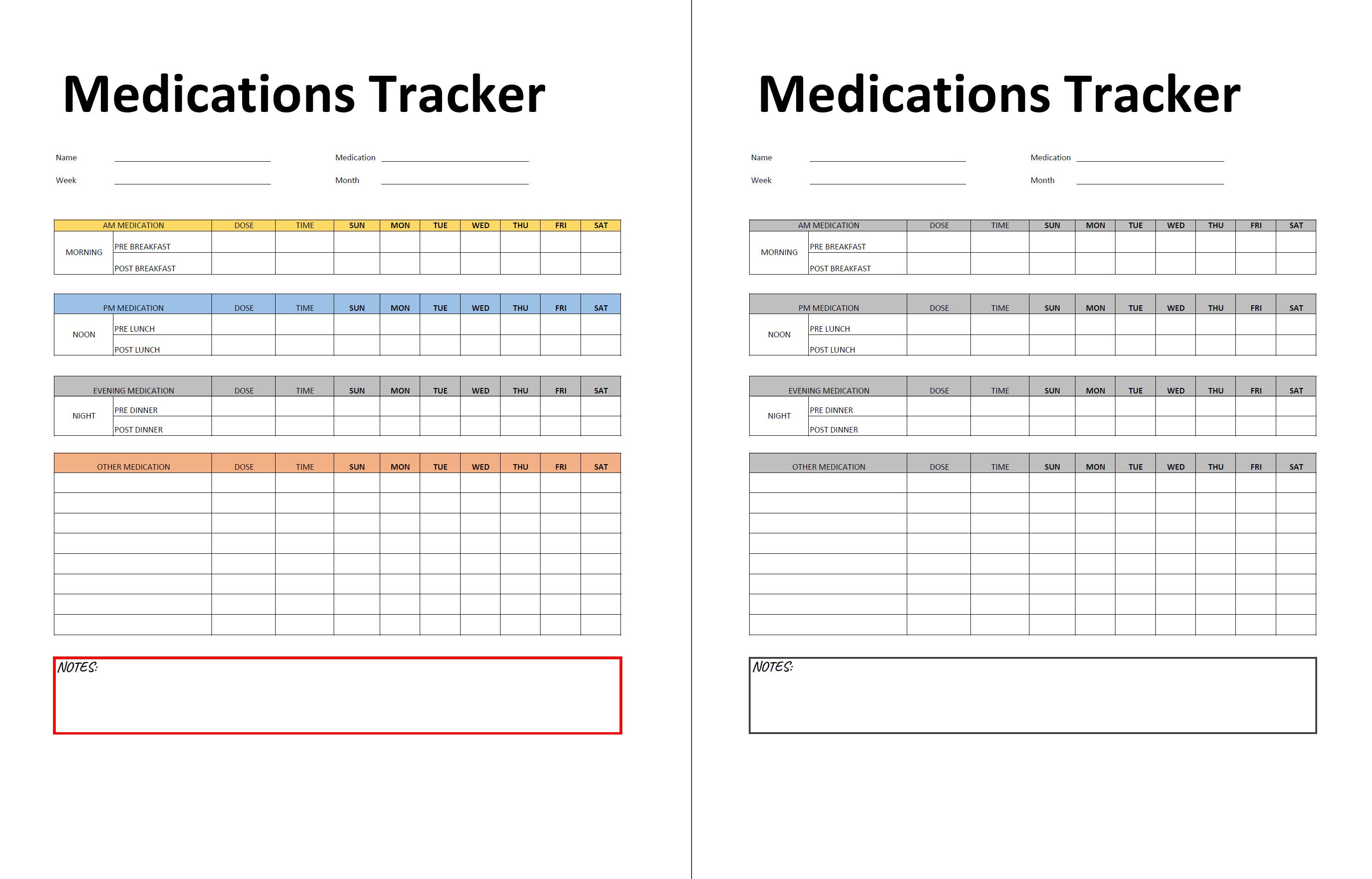 Editable Medication Tracker: Medicine Chart & Supplement Log (fillable ...