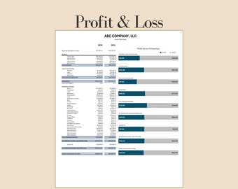 Profit and Loss Template: Two-Year Comparative Report