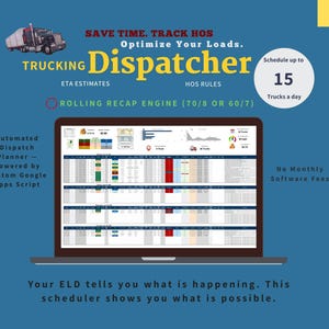 Trucking Planner Spreadsheets: ETA Calculator & DOT Rules Tracker
