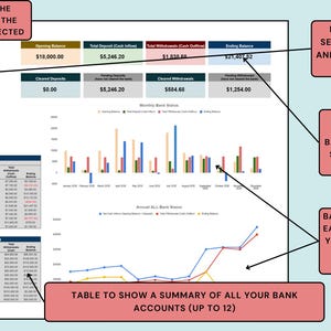 Cashflow & Bank Reconciliation Dashboard | Ledger Spreadsheet - Etsy