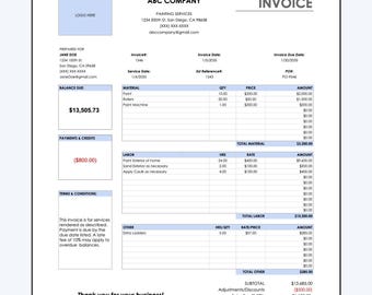 Editable Business Invoice Template (Excel & Google Sheets)