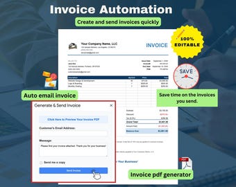 Automated Invoice PDF Template & email tool for small business