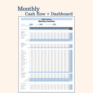 Small Business Cash Flow Template: Monthly Cashflow Statement (Google Sheets Compatible Excel File)