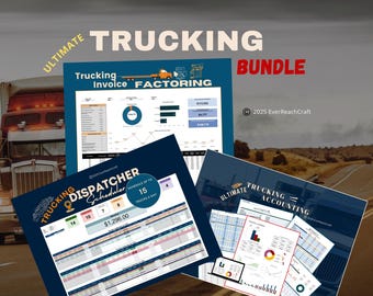 Trucking Business Spreadsheet Bundle: Profit/Loss, Dispatch & Invoice Factoring