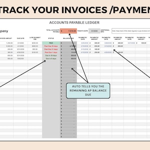 Amount Payable Format Accounts Payable Template: Small Business Vendor Payment Ledger - Etsy