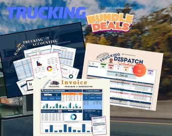 Trucking Business Spreadsheet Bundle: Dispatch, Accounting & Invoicing and Billing Systems