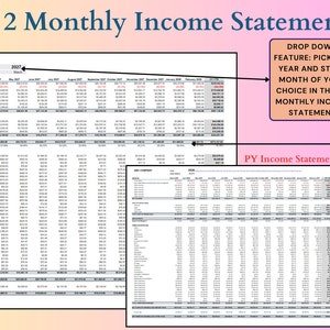 Income Statement Template | Profit & Loss, Month-to-month and Year-over ...