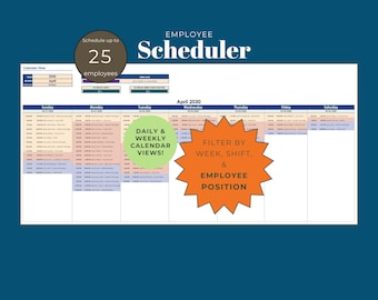 Employee Schedule Template: Staff Shift Planner for Excel