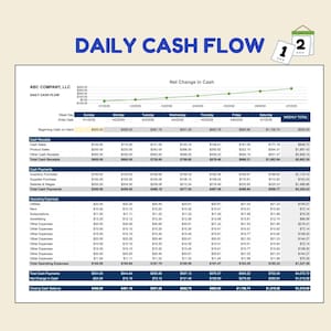 Daily Cash Flow Spreadsheet Template for Small Business