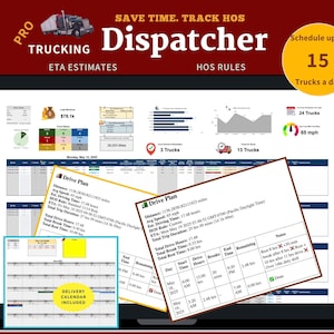 Herramienta de despacho de camiones: Rastreador de reglas de horas de servicio, Calculadora de hora estimada de llegada