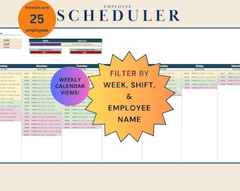 Employee Scheduler: Weekly Staff Schedule Template (Google Sheets)