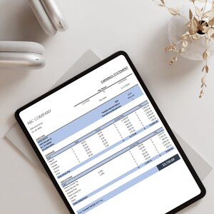 Paystub Template, Earnings Statement, Paystub Excel & Google Sheets