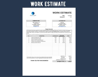 Construction Job Estimate Template: Contractor Proposal