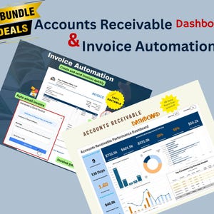 Accounts Receivable Dashboard: AR Aging Report & Invoice Automation and Tracker Bundle