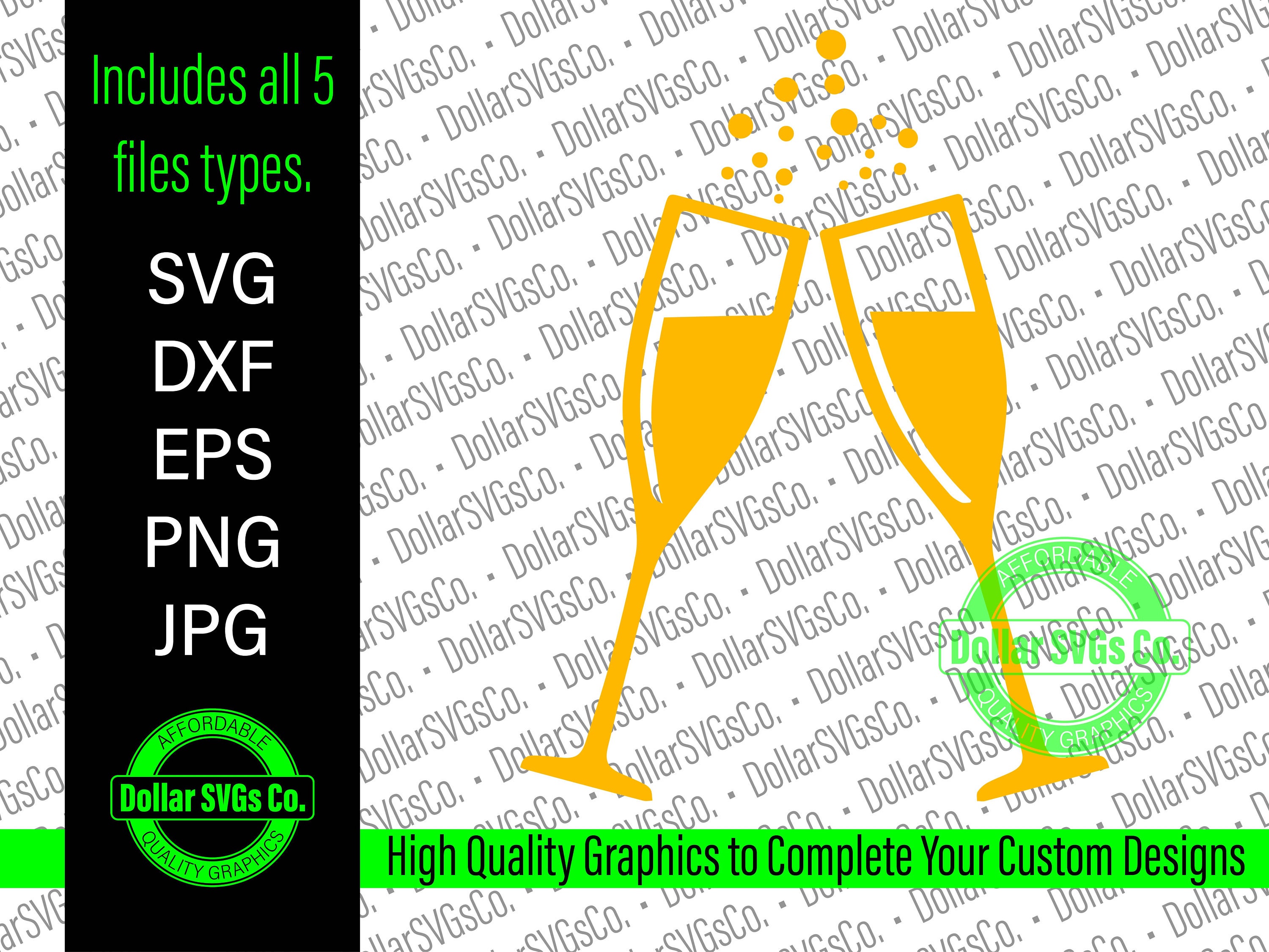 Champagne Flutes Svg Champagne Glasses Svg Cheers Svg Etsy UK