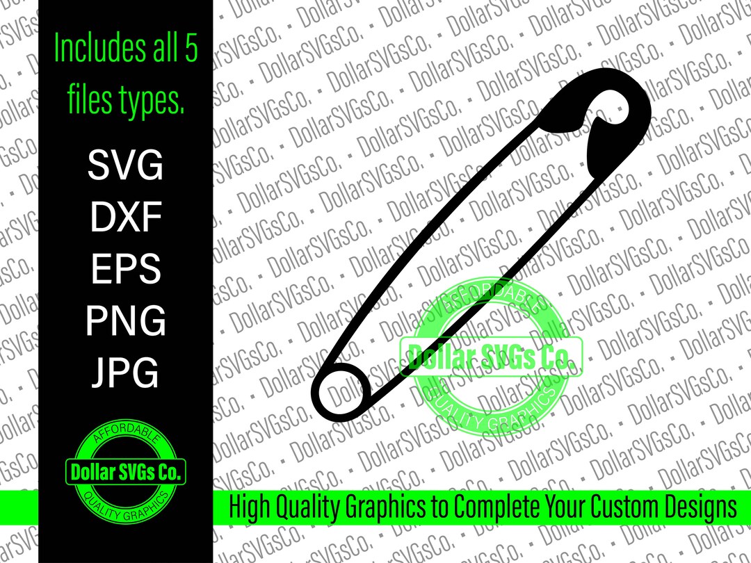 Safety Pin Svg Safety Pin Sewing Svg Seamstress Svg Dxf Png Jpg Svg