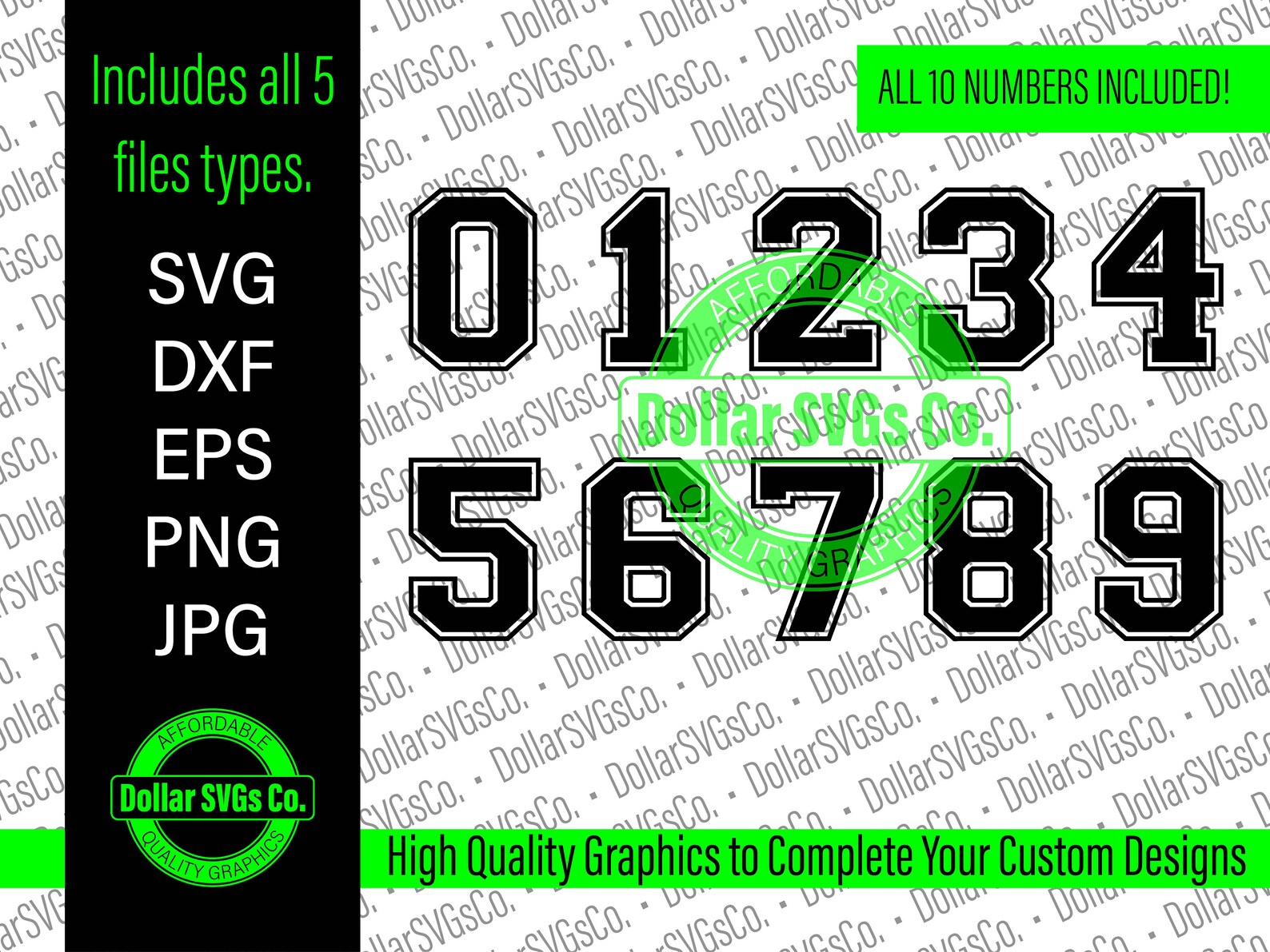 Sports Jersey Numbers Svg Varsity Font Svg College Font Etsy Australia