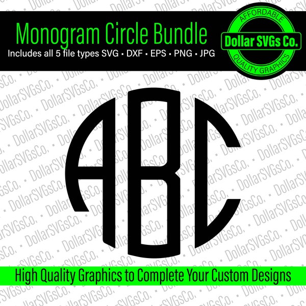 Circle Monogram Font SVG | Monogram Bundle Svg Bundle | Circle monogram set svg | Instant Download | Commercial Download