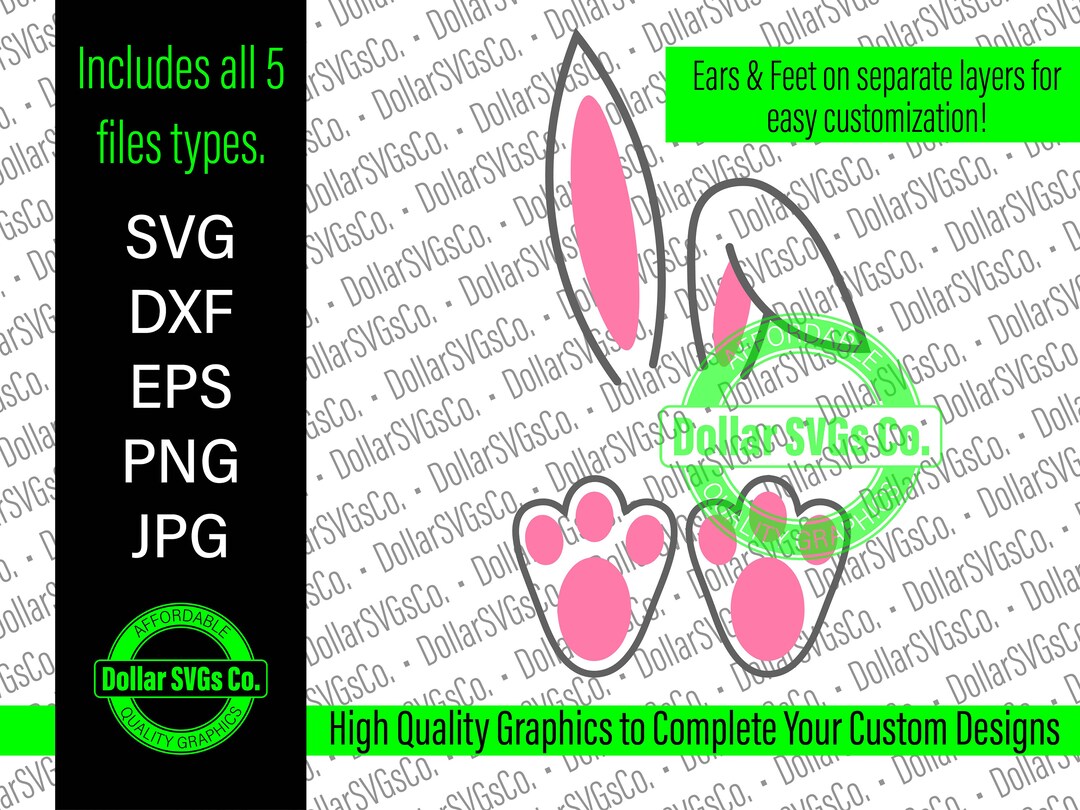 Bunny Ears Feet Svg Easter Bunny Svg Bunny Ears Svg Easter Png Svg Eps