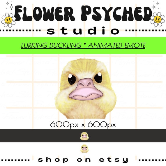 Lurking Yellow Duck Twitch Emote Ducky Emoji Cozy Gamer Etsy
