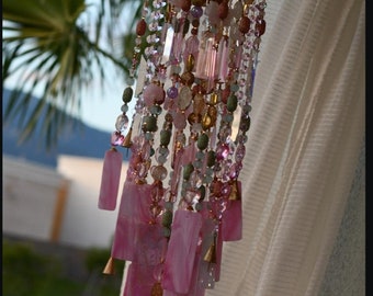 NEW!! Crystal wind chimes, Wind Chimes, High Ceiling decor, Custom Wedding Sign, stainglass, Chandelier Suncatcher-Made-to-Order 4-6 weeks