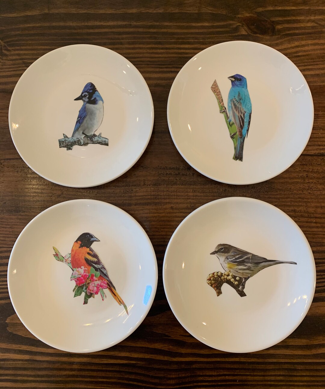 Decorative Bird Plates Mixed and Matched Bird Wall Plates Etsy